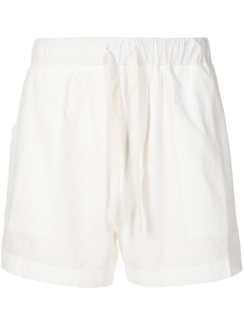 Drawstring-waist cotton shorts - White
