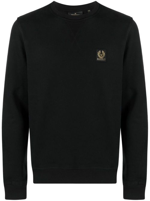 Logo-patch cotton shirt - Black
