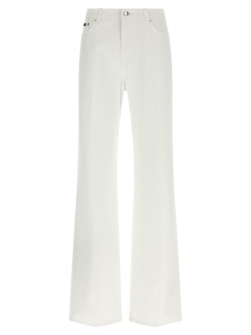 Flared Cotton Jeans — White