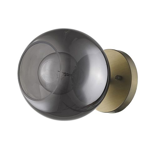 Aged Brass One Light Wall Sconce from the Lunette Collection