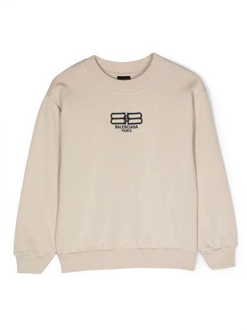Logo-print detail sweatshirt - Brown