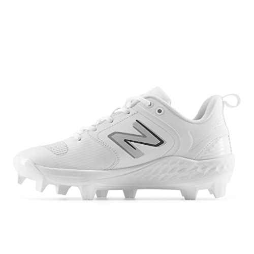 New Balance Women's Fresh Foam Velo V3 Molded Softball Shoe, Grey/White, 8 SPVELOG3 SPVELOW3