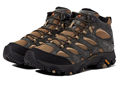 Merrell® Moab 3 Mid Waterproof Shoes for Men – Mesh Structure – Cushioned Footbed – Flexible Footbed Butternut/Beluga
