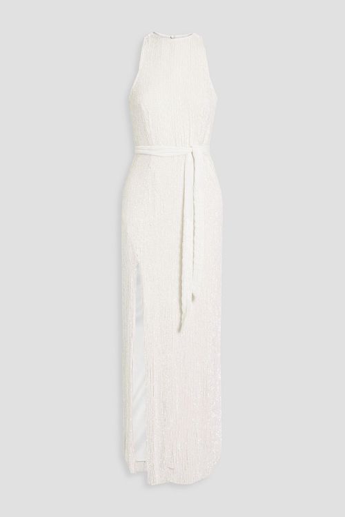 Tzilly belted sequined chiffon maxi dress