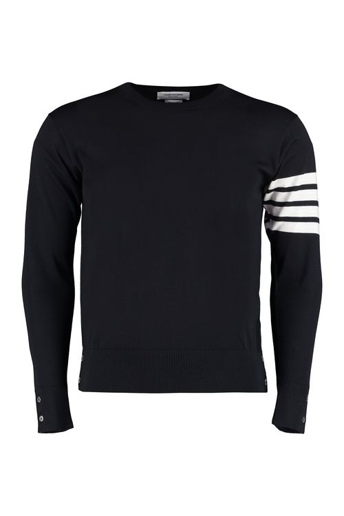 CLASSIC CREWNECK PULLOVER W/ 4 BAR SLEEVE in FINE MERINO WOOL