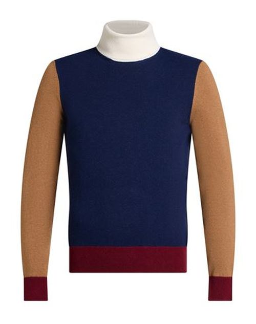 Man Turtleneck Navy Size 36 Polyamide, Wool, Viscose, Cashmere