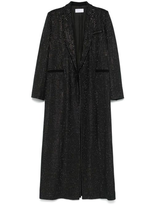 Rhinestone-embellished coat - Black