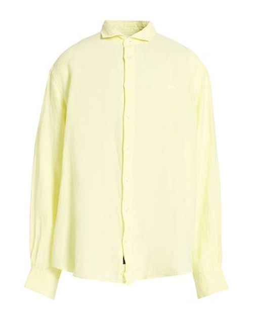 Man Shirt Yellow Size 3XL Linen