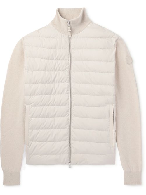 Wool and Cashmere-Blend and Quilted Shell Down Jacket - Men - Neutrals - S