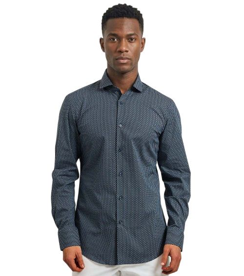 Navy Blue Slim Shirt