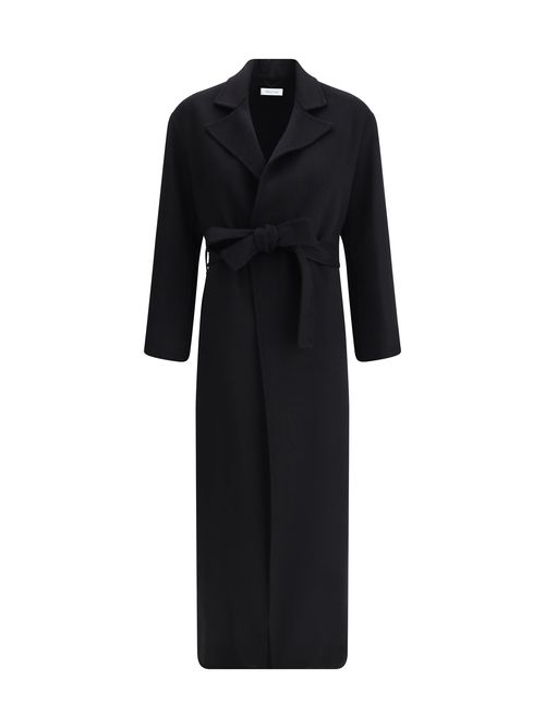 Wool-Blend Robe Coat Coat — Black