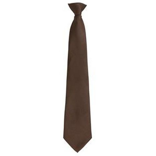 Premier Mens Fashion ”Colours” Work Clip On Tie (Brown) - One Size