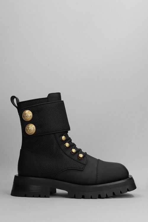 Combat Boots In Black Leather