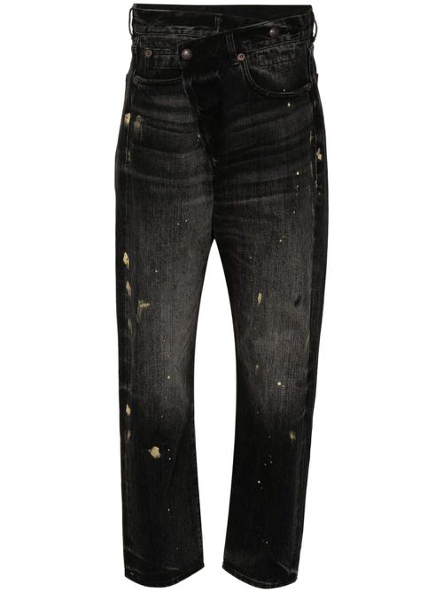 Mid-rise straight-leg jeans - Black