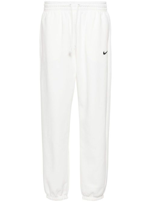 Swoosh-embroidered track pants - White