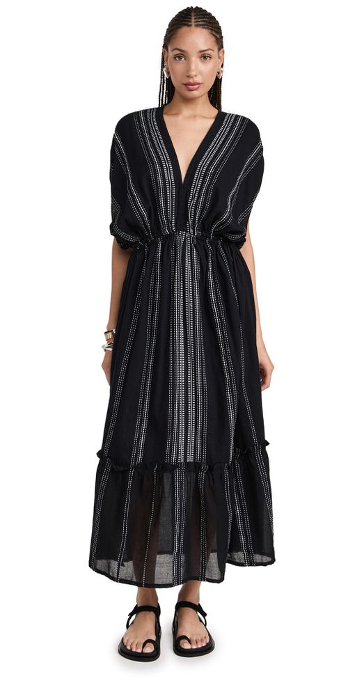 open lace back dress lemlem nunu short plunge dress in Navy  unsubscribed