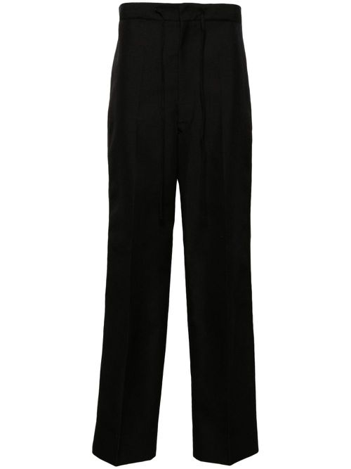 High-waist wide-leg trousers - Black