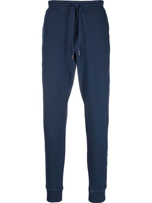 Drawstring cotton track pants - Blue