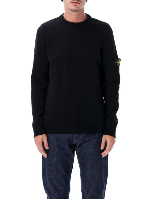 Mini? Wool-Blend Crewneck Sweater with Badge Detail and Raised Seams