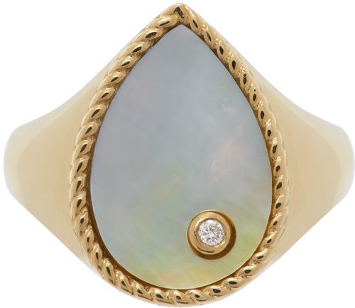 Gold mother-of-pearl signet ring