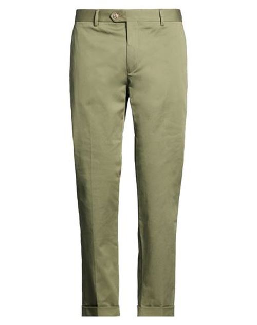 Man Pants Sage green Size 36 Cotton, Elastane