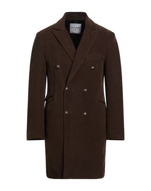 Man Coat Dark brown Size 42 Cotton, Polyester
