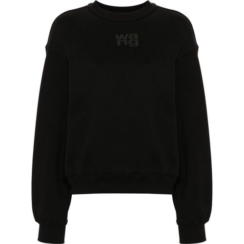 Alexander Wang Essential Terry Crew Sweatshirt W/ Puff Paint Logo