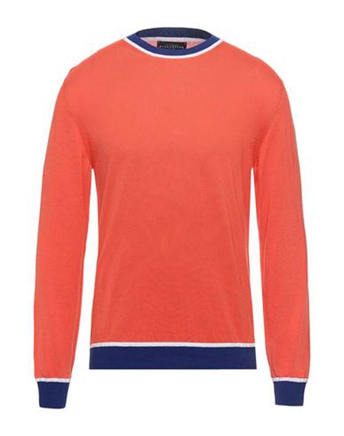 Man Sweater Orange Size 40 Cotton