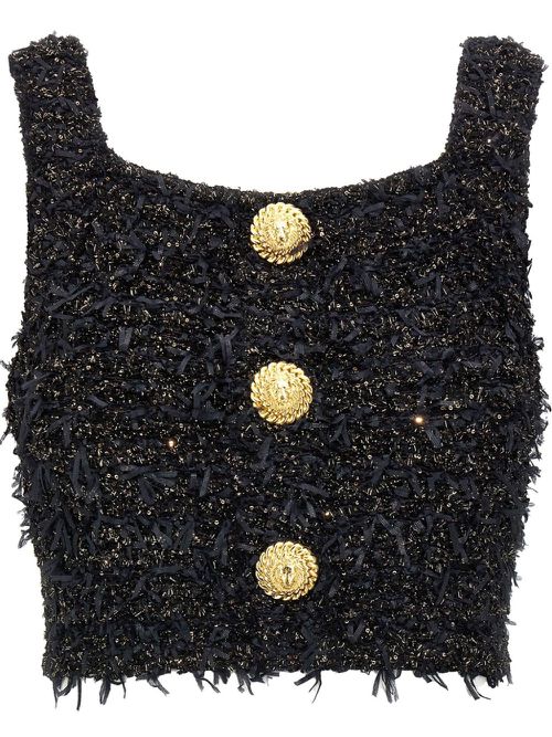 Lurex tweed top - Black