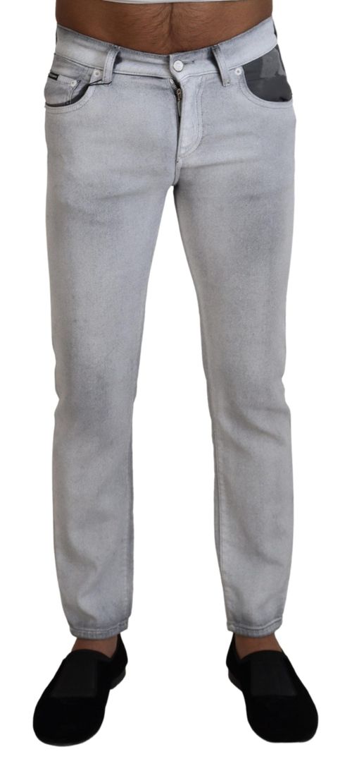 Gray Washed Denim Jeans — Gray