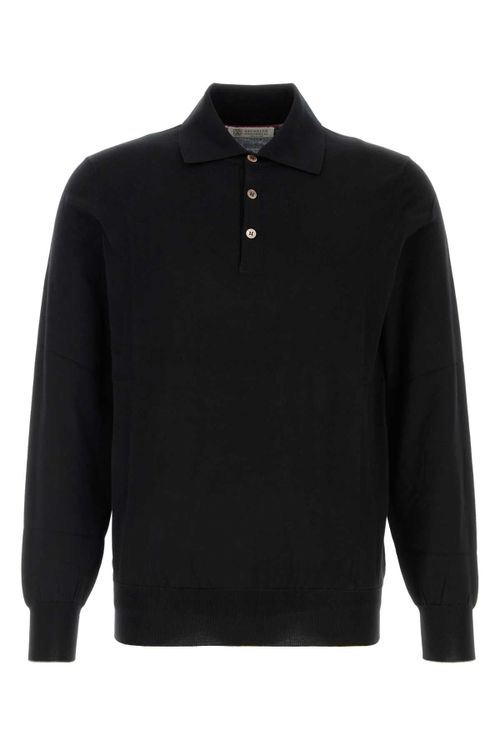 Cotton Polo Shirt — Black