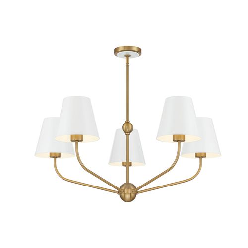 Vibrant Gold + White Chandelier from the Xavier Collection