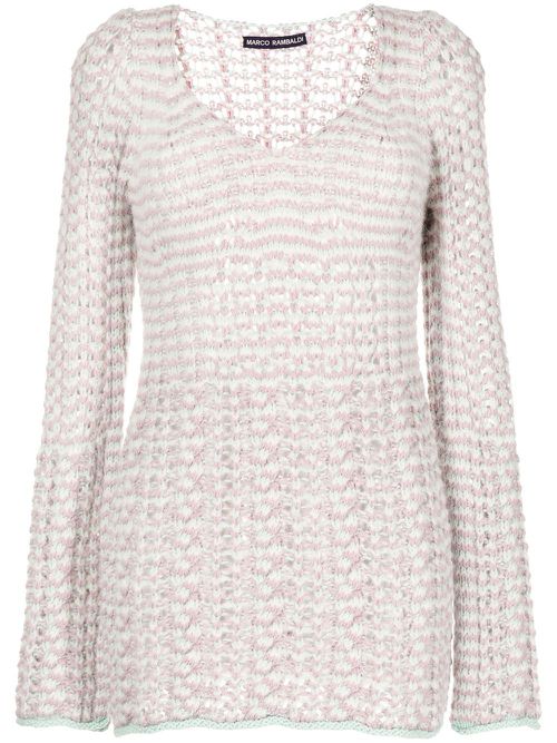 Textured cable-knit jumper - Green