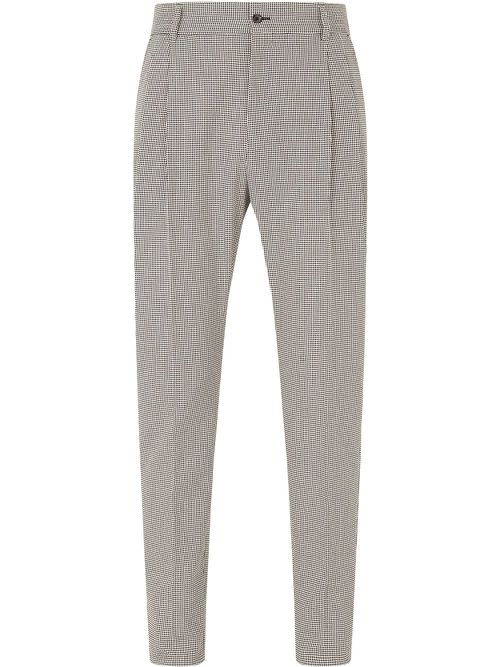 Houndstooth tailored trousers - White