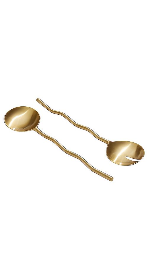 Fazeek SERVIERLÖFFEL WAVE SALAD SERVERS in Metallic Gold