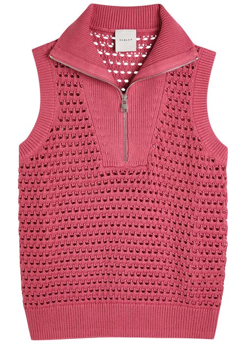 Bains Half Zip Open-knit Tank