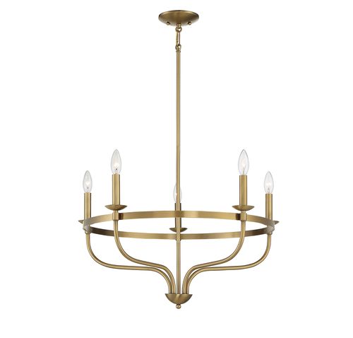 Trade Winds Lighting 5-Light Chandelier In Natural Brass - TW30092-NB