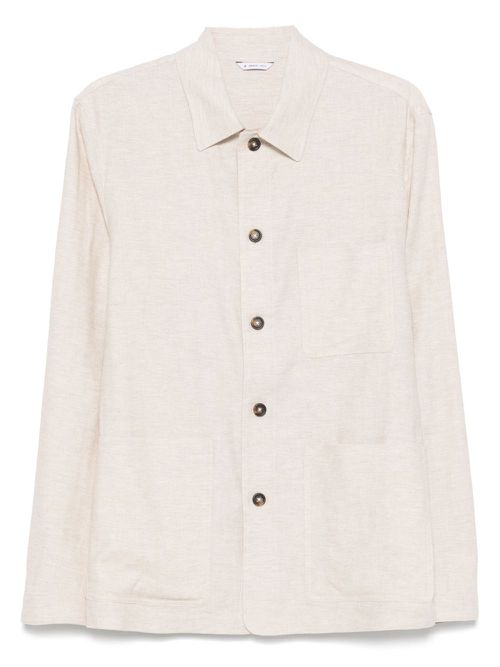 Manuel Ritz chevron shirt jacket - Neutrals