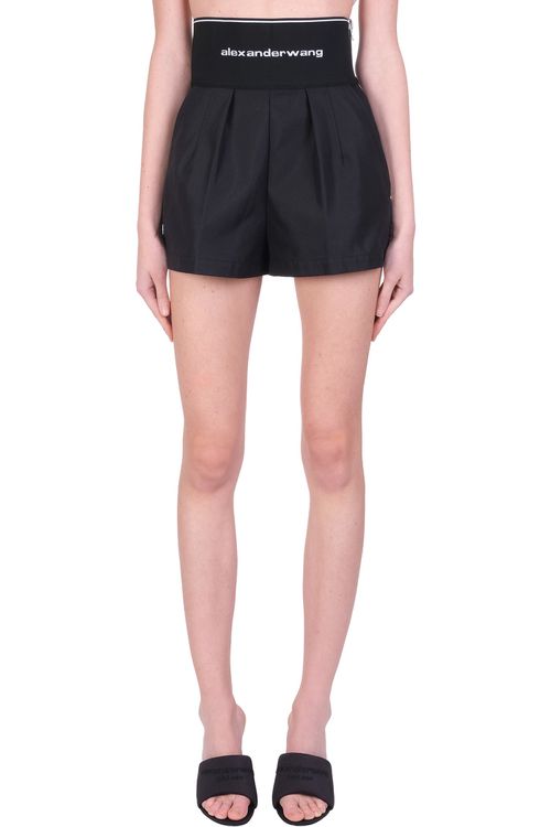 Shorts In Black Synthetic Fibers