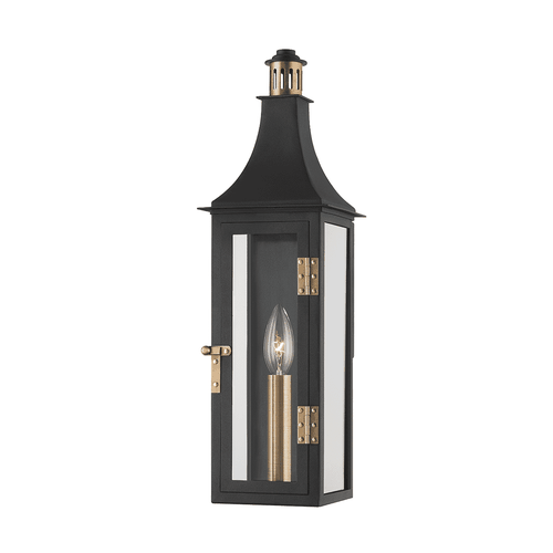 Patina Brass One Light Outdoor Wall Sconce from the Wes Collection