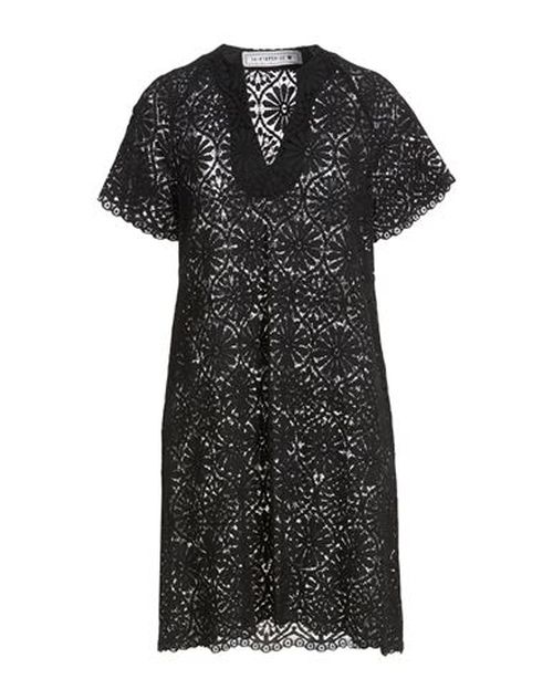 Woman Mini dress Black Size 10 Cotton, Viscose, Polyamide