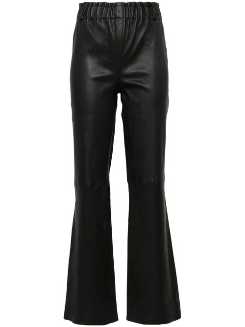 Rihanna flared leather trousers - Black