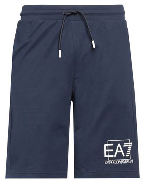 Ea7 Man Shorts & Bermuda Shorts Midnight blue Size L Cotton