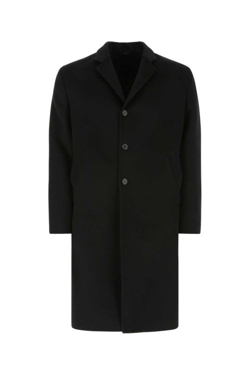 Virgin Wool and Angora Blend Coat — Black