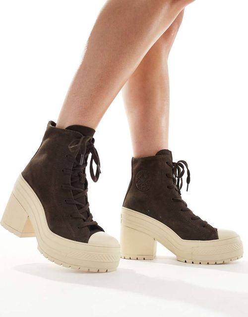 Chuck 70 De Luxe heel platform sneakers in brown