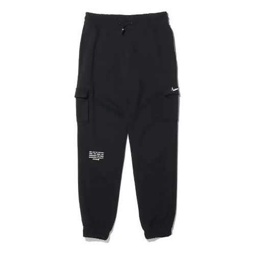 (WMNS) Sportswear Swoosh Slim Fit Bundle Feet Sports Pants/Trousers/Joggers Black