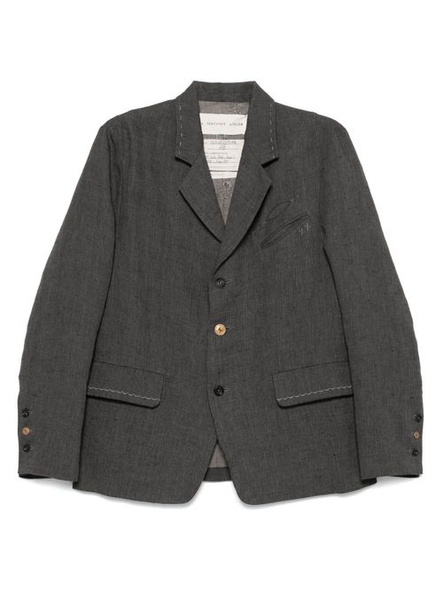 Decorative-stitching blazer - Grey