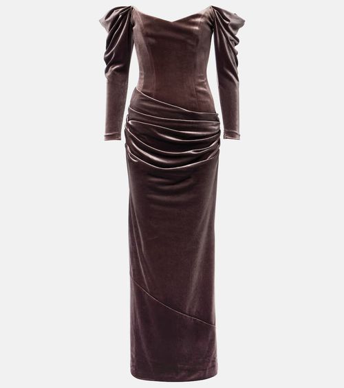 Draped velvet gown