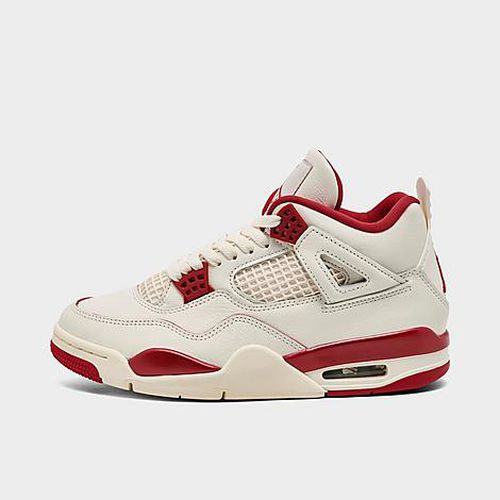 Women's Air Retro 4 Casual Shoes in Pale Ivory/Sierra Red/Tough Red