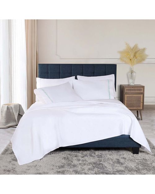 Egyptian Cotton 1000 Thread Count Embroidered Bed Sheet Set